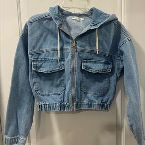 Pacsun Blue Denim Cropped Jacket